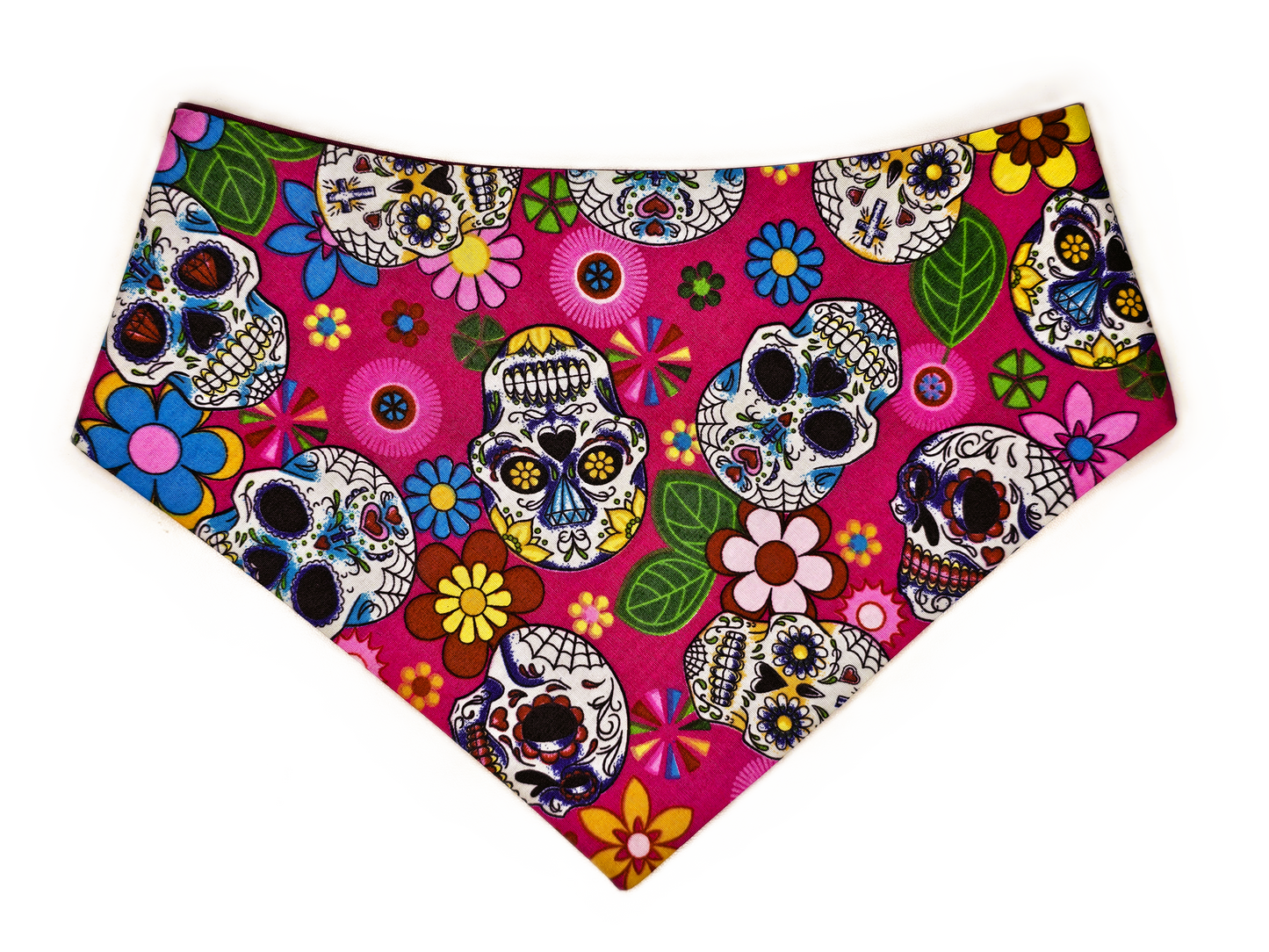 Pink Sugar Skulls Dog Bandana