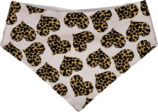 Leopard Print Hearts Dog Bandana