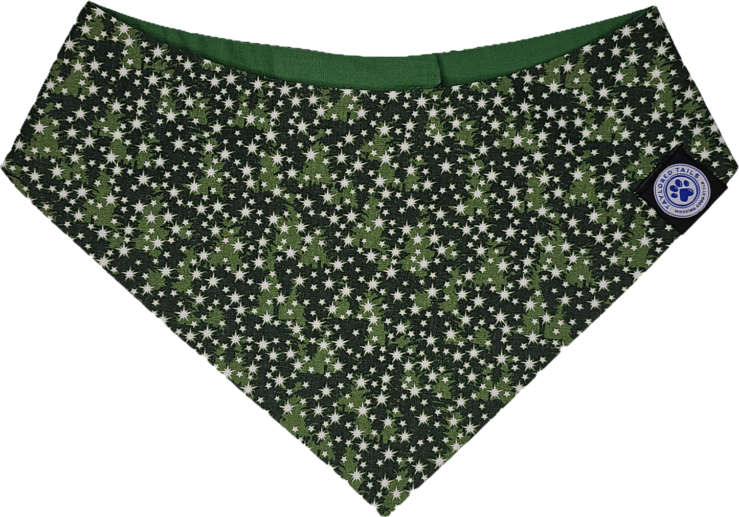 Green Stars Xmas Dog Bandana