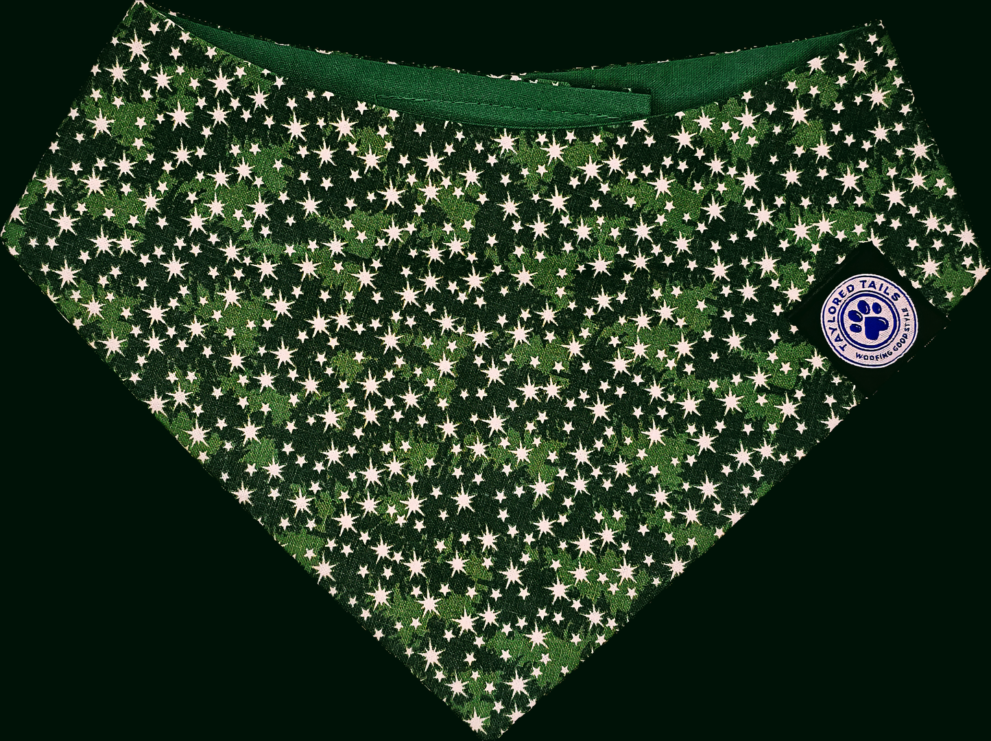 Green Stars Xmas Dog Bandana