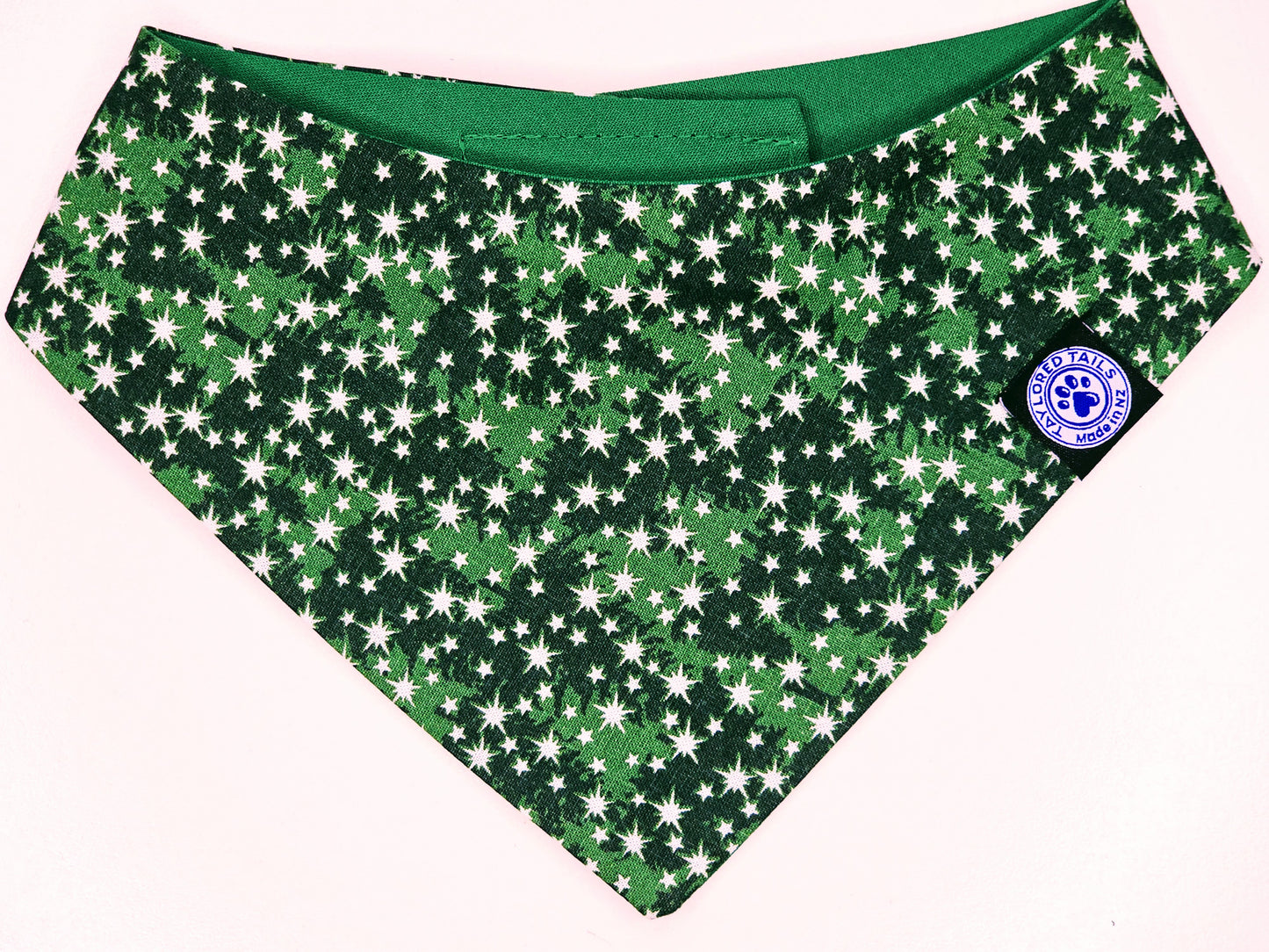 Green Stars Xmas Dog Bandana