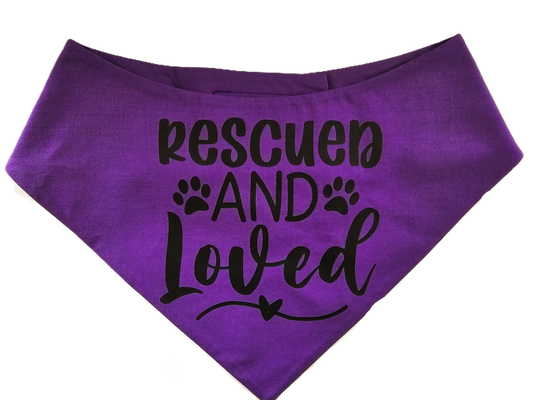 RESCUED AND LOVED Dog Bandana