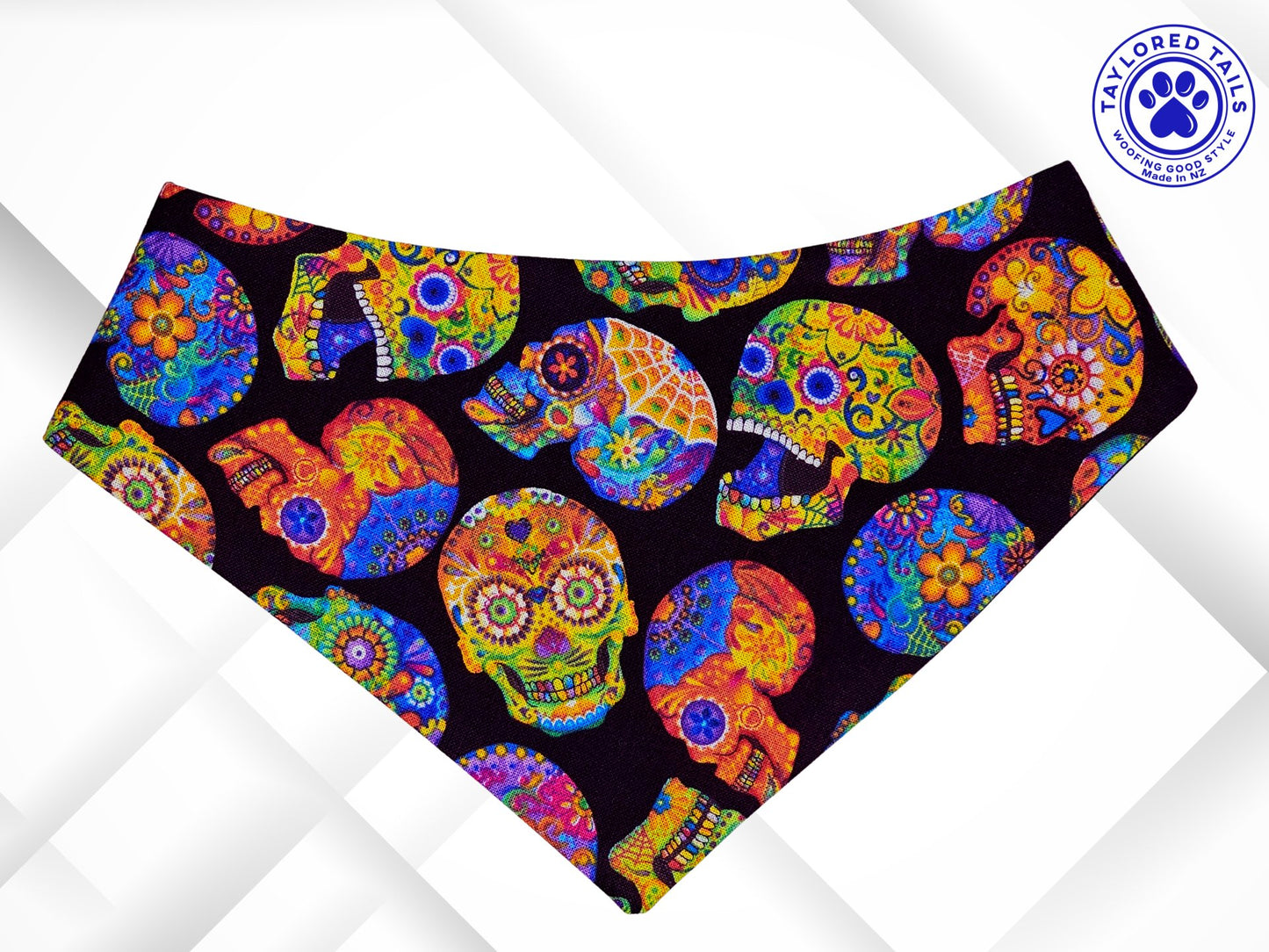 Freaky Sugar Skulls Dog Bandana