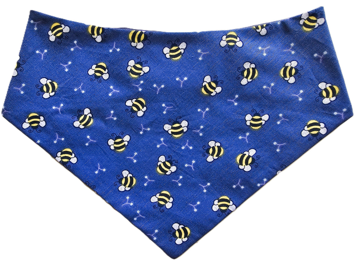 Bees on Blue Dog Bandana 🐝💙