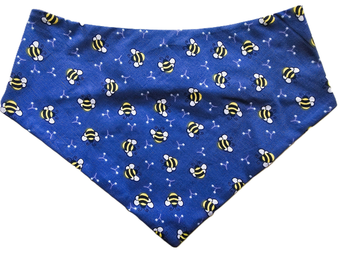 Bees on Blue Dog Bandana 🐝💙