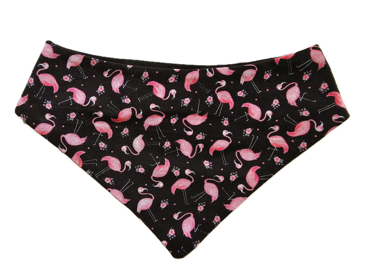 Pink Flamingos on Black Dog Bandana 🦩🐾 LIMITED EDITION