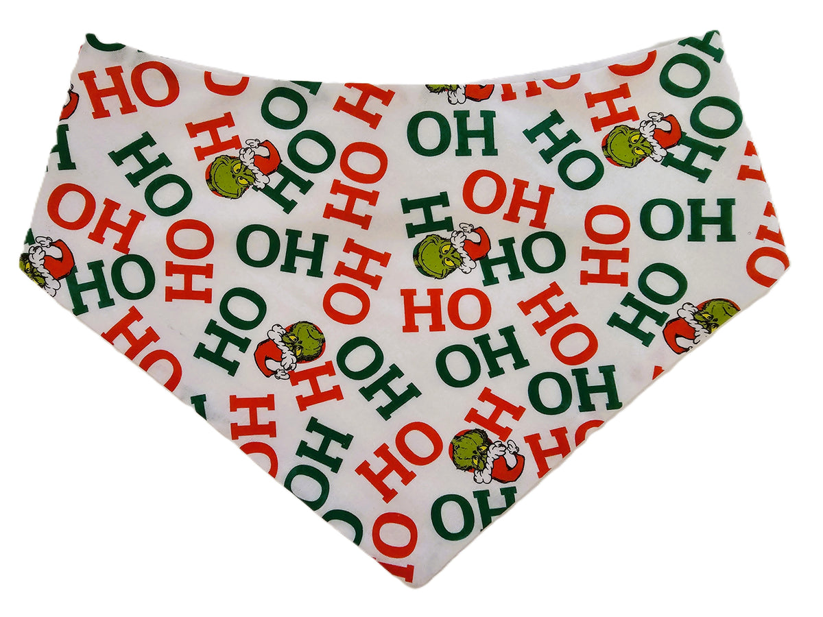 🎄💚 HO HO Grinch Xmas Pet Bandana 💚🎅 - Limited Edition!