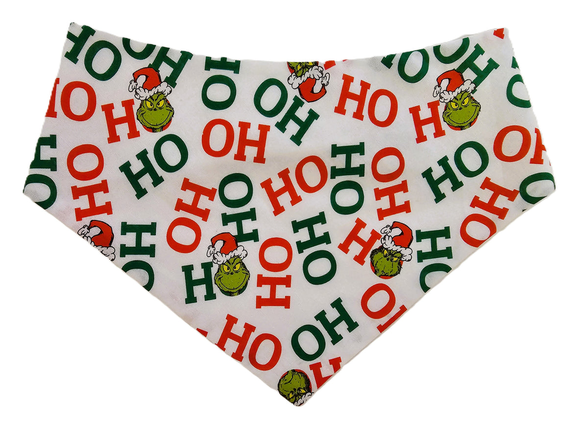 🎄💚 HO HO Grinch Xmas Pet Bandana 💚🎅 - Limited Edition!