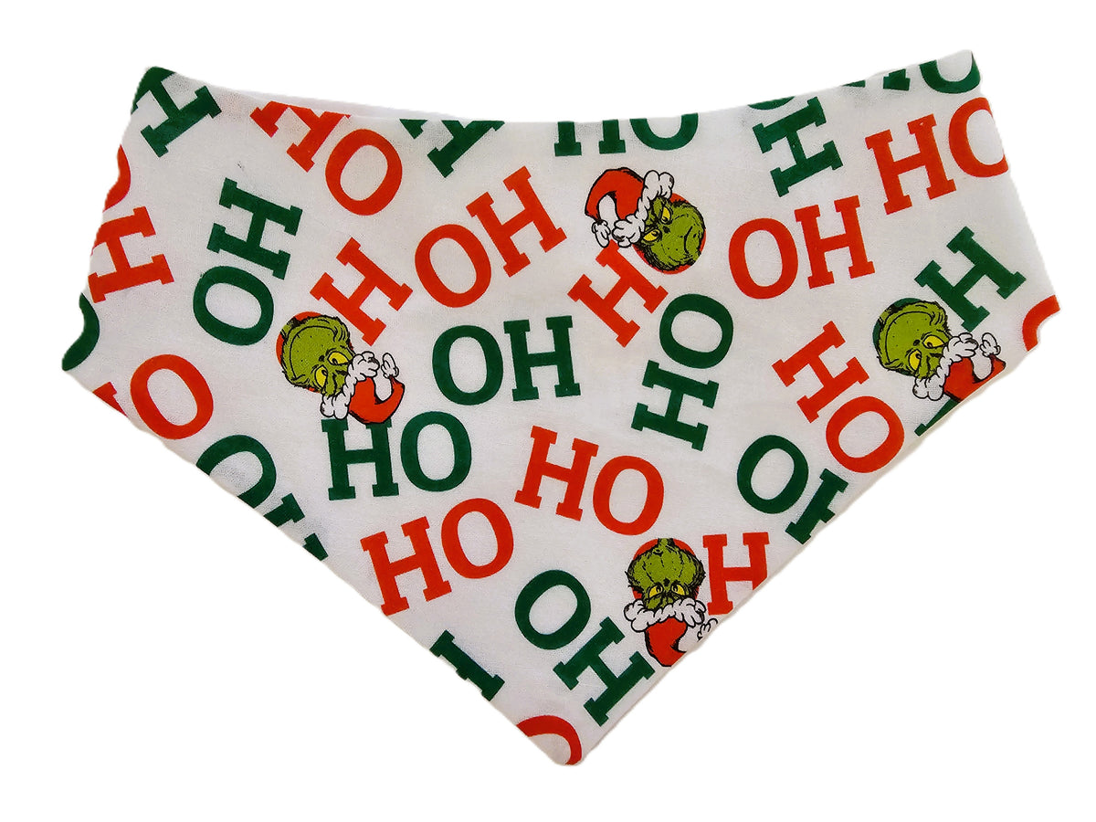 🎄💚 HO HO Grinch Xmas Pet Bandana 💚🎅 - Limited Edition!