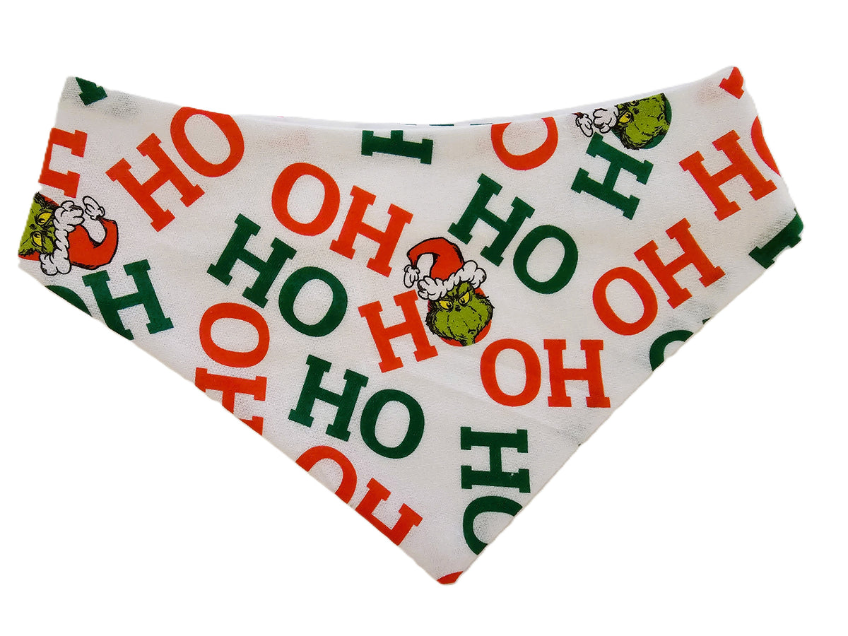 🎄💚 HO HO Grinch Xmas Pet Bandana 💚🎅 - Limited Edition!