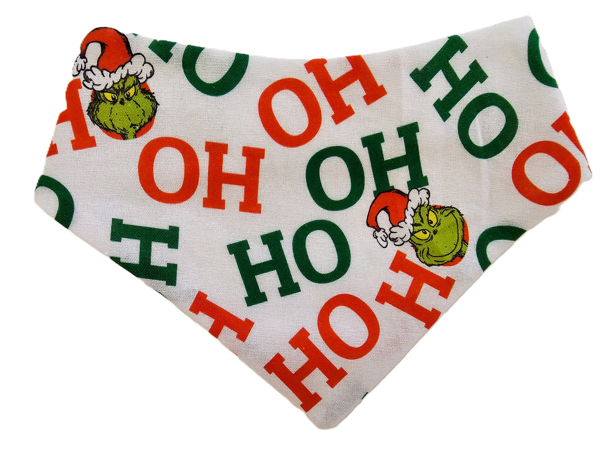 🎄💚 HO HO Grinch Xmas Pet Bandana 💚🎅 - Limited Edition!