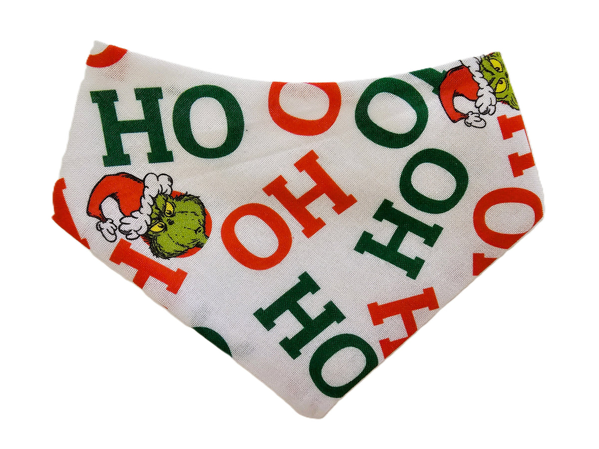 🎄💚 HO HO Grinch Xmas Pet Bandana 💚🎅 - Limited Edition!