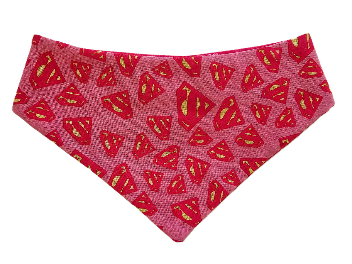 💖💥 Super Girl Dog Bandana – Saving the World, One Treat at a Time! 🦸‍♀️🐾