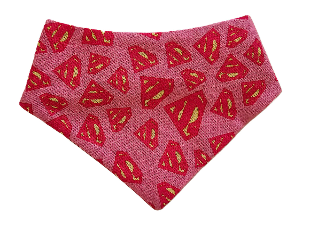 💖💥 Super Girl Dog Bandana – Saving the World, One Treat at a Time! 🦸‍♀️🐾