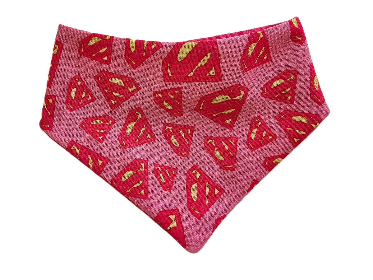 💖💥 Super Girl Dog Bandana – Saving the World, One Treat at a Time! 🦸‍♀️🐾