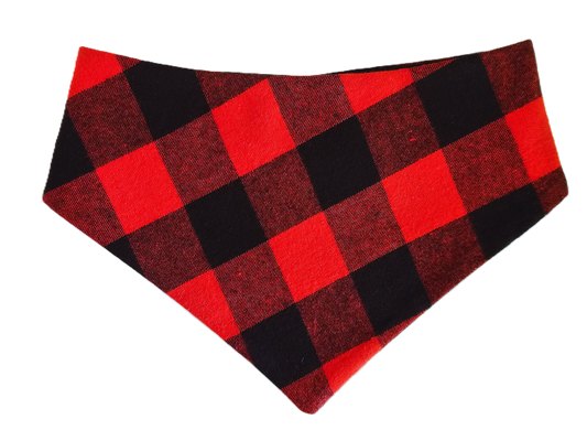 Red Check Flannel Dog Bandana