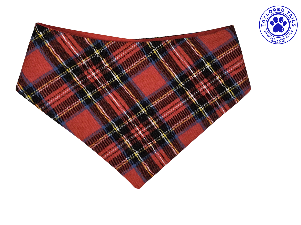 Red Tartan Flannel Dog Bandana