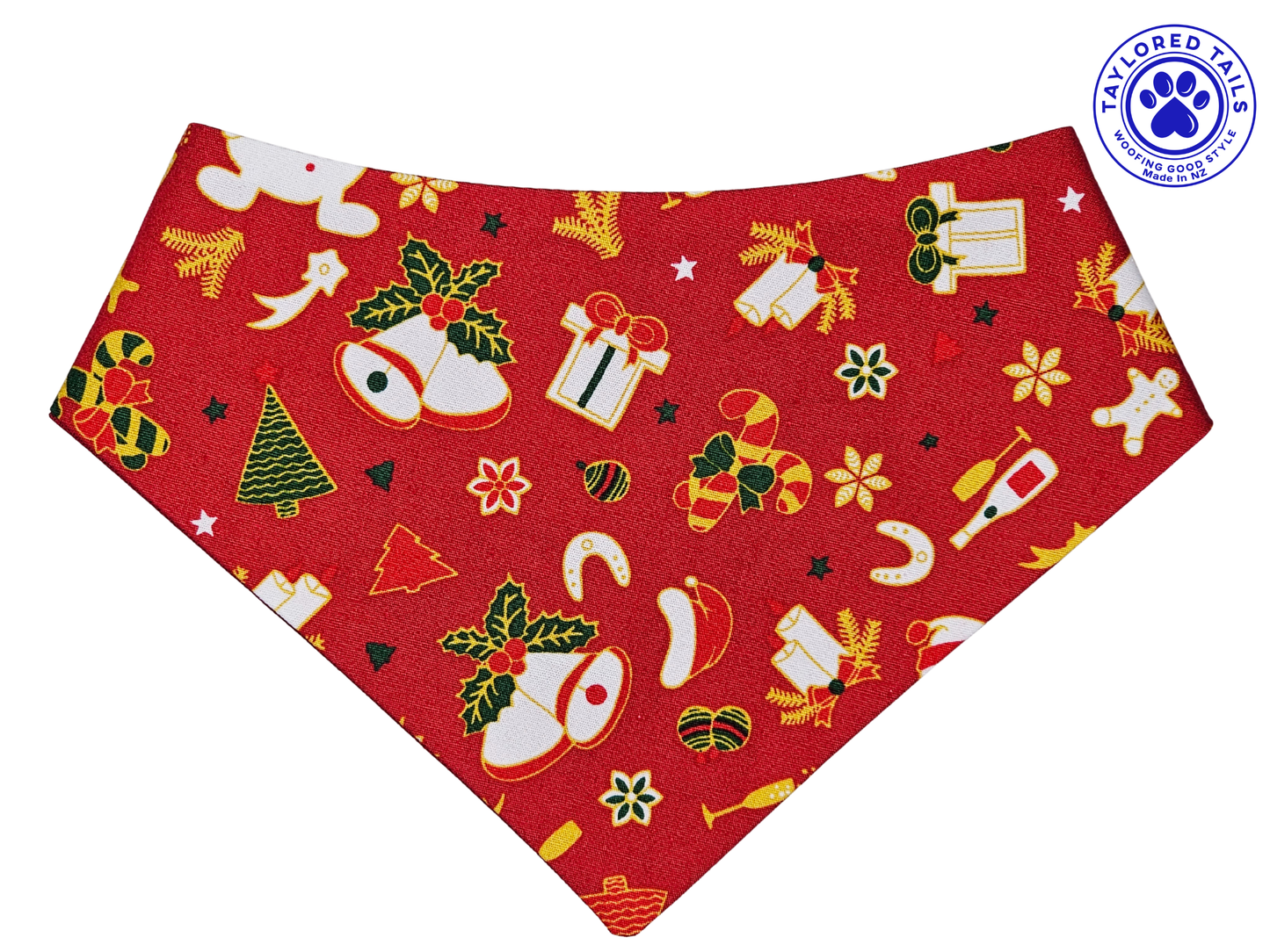 1.5 Snowman Xmas Pet Bandana - Red