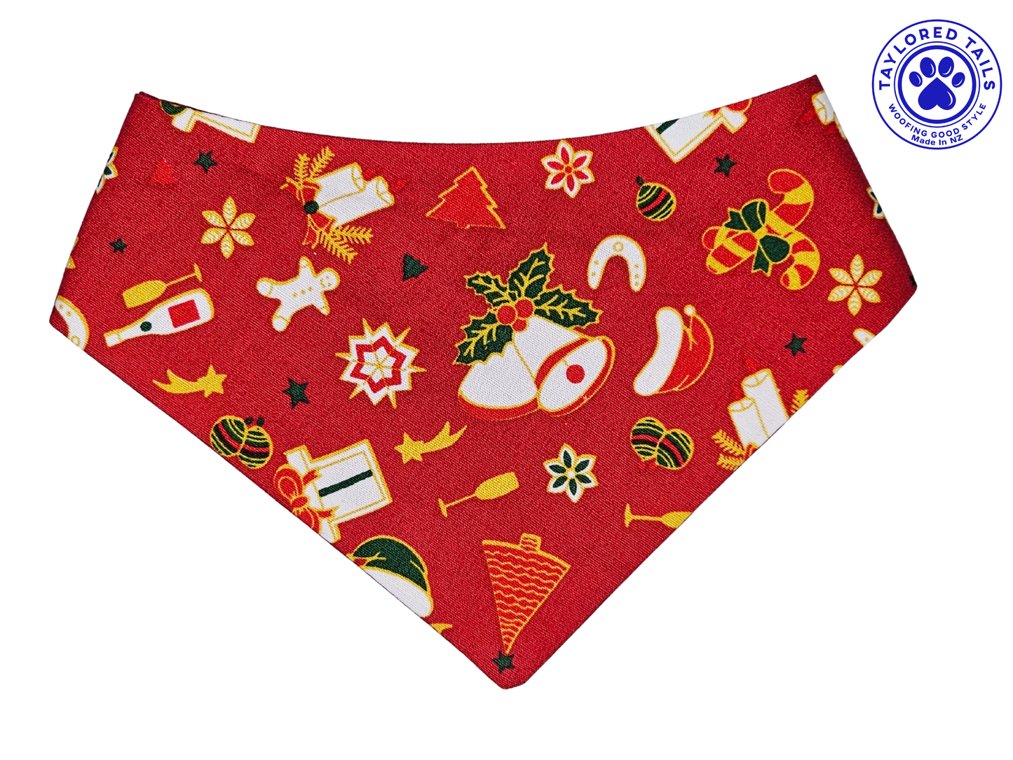 1.5 Snowman Xmas Pet Bandana - Red