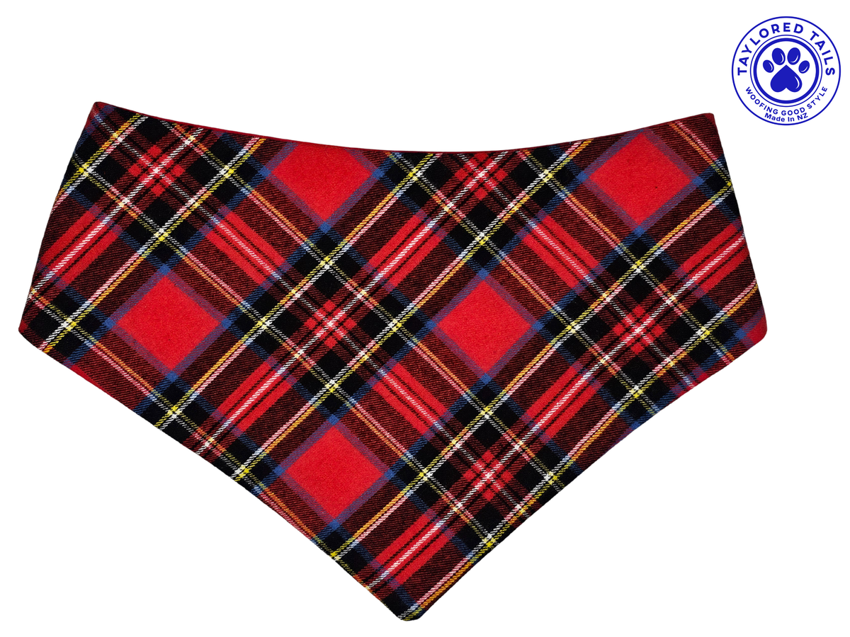 Red Tartan Flannel Dog Bandana