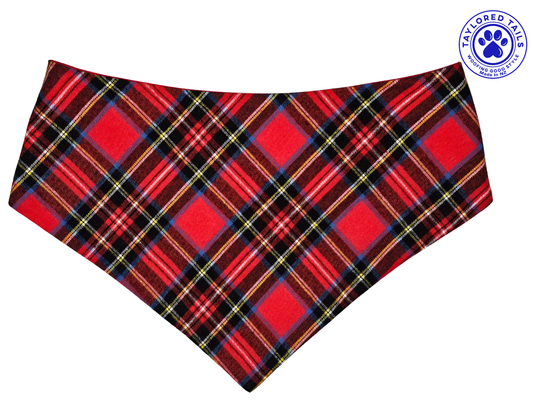 Red Tartan Flannel Dog Bandana