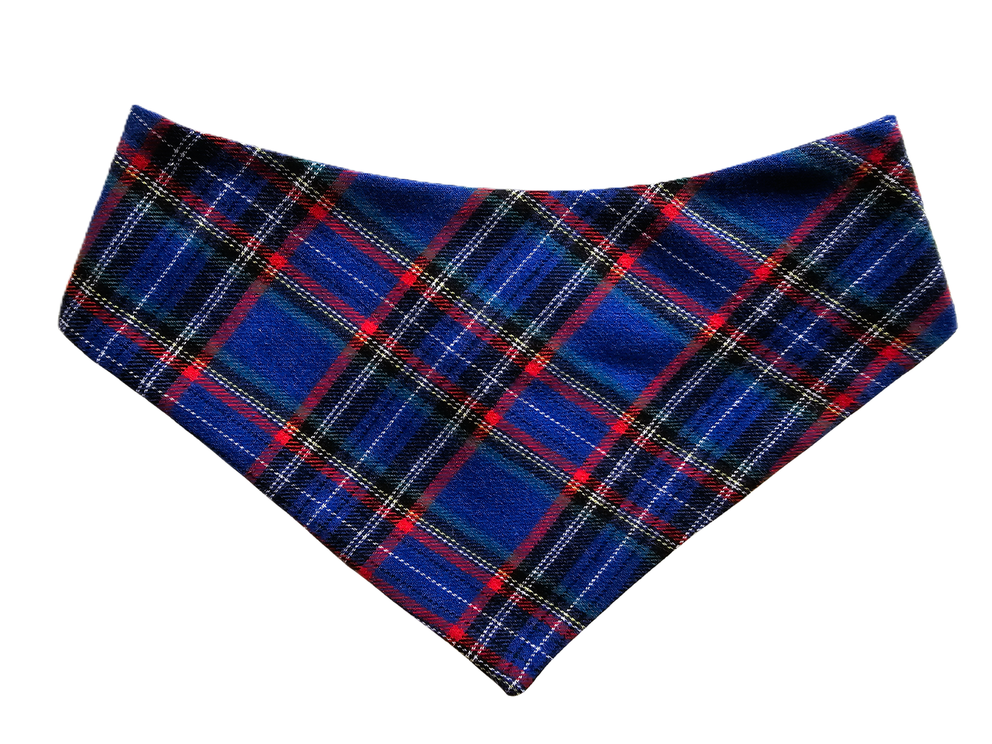 Blue Tartan Flannel Dog Bandana
