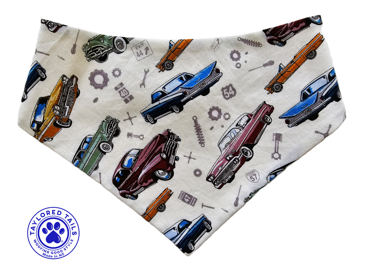 Hot Rod Bandana - Cream Base