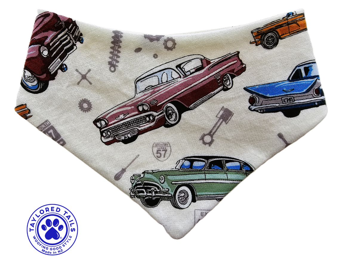 Hot Rod Bandana - Cream Base