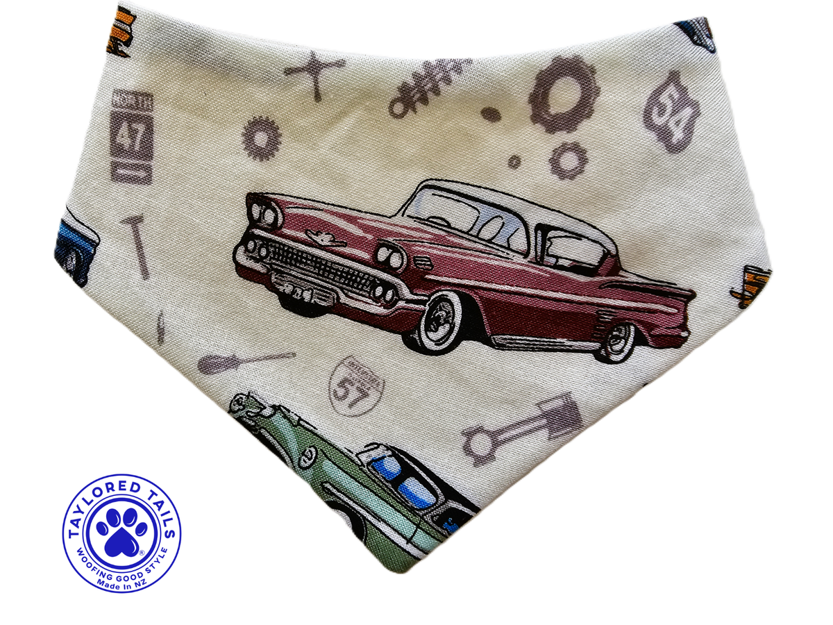 Hot Rod Bandana - Cream Base