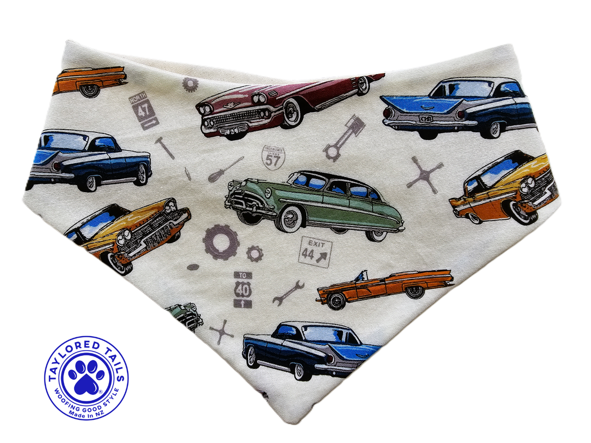 Hot Rod Bandana - Cream Base