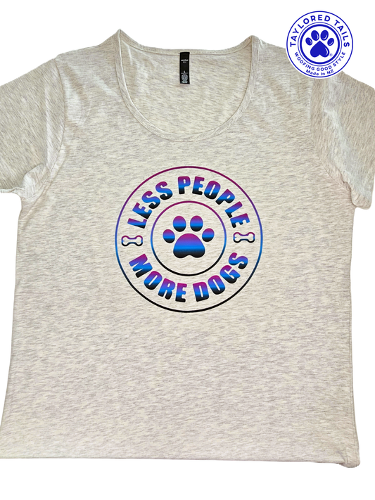 Less People More Dogs, Ladies T-Shirt