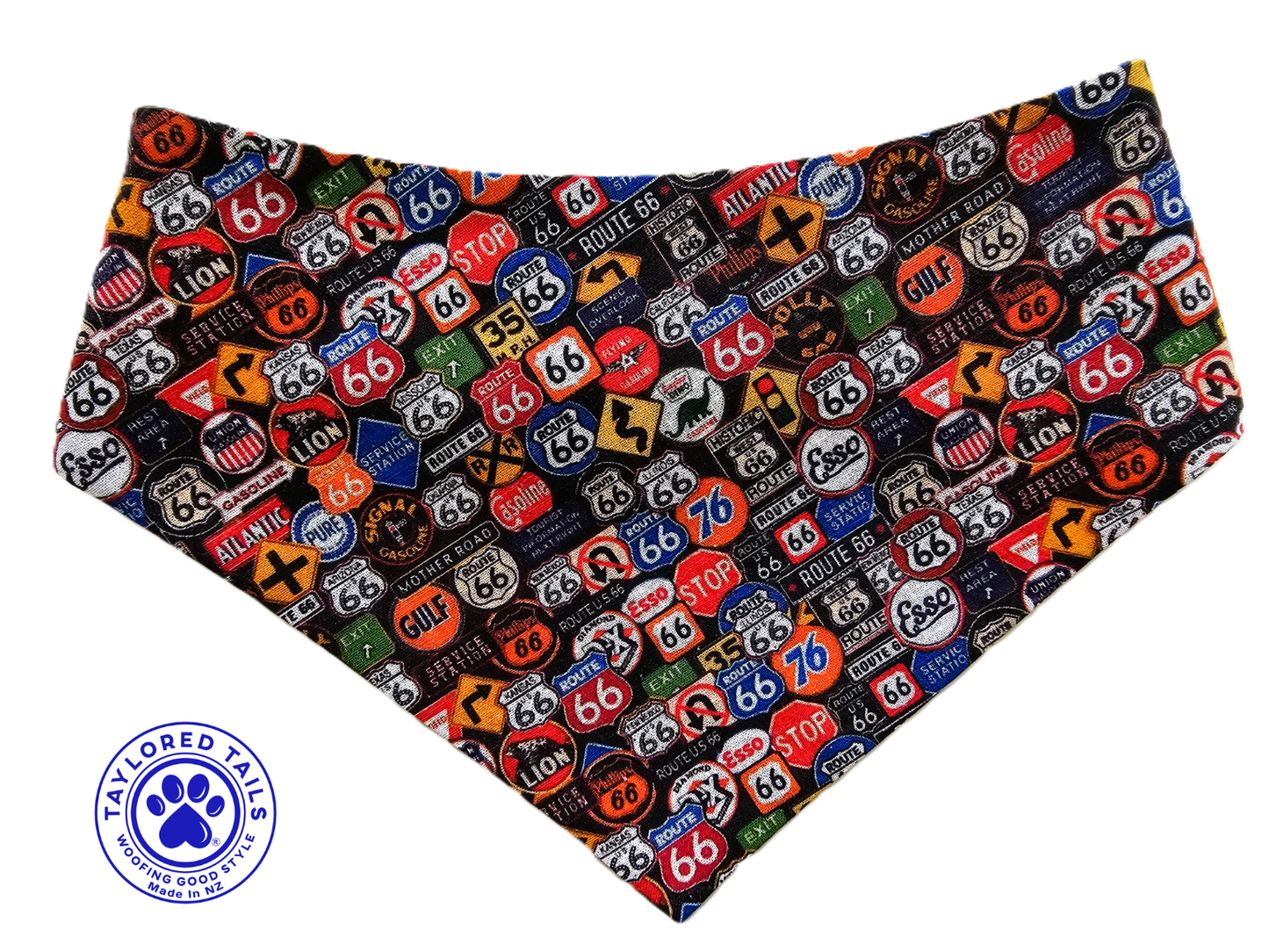 USA Road Signs Dog Bandana | NZ Made | 100% Cotton