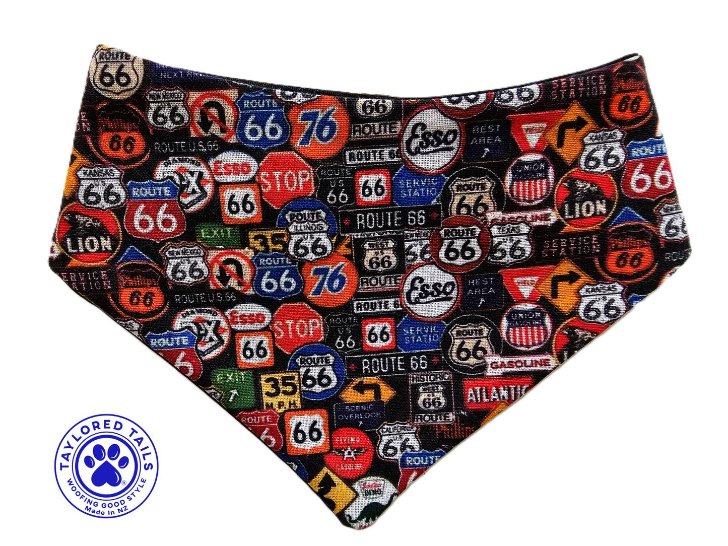 USA Road Signs Dog Bandana | NZ Made | 100% Cotton