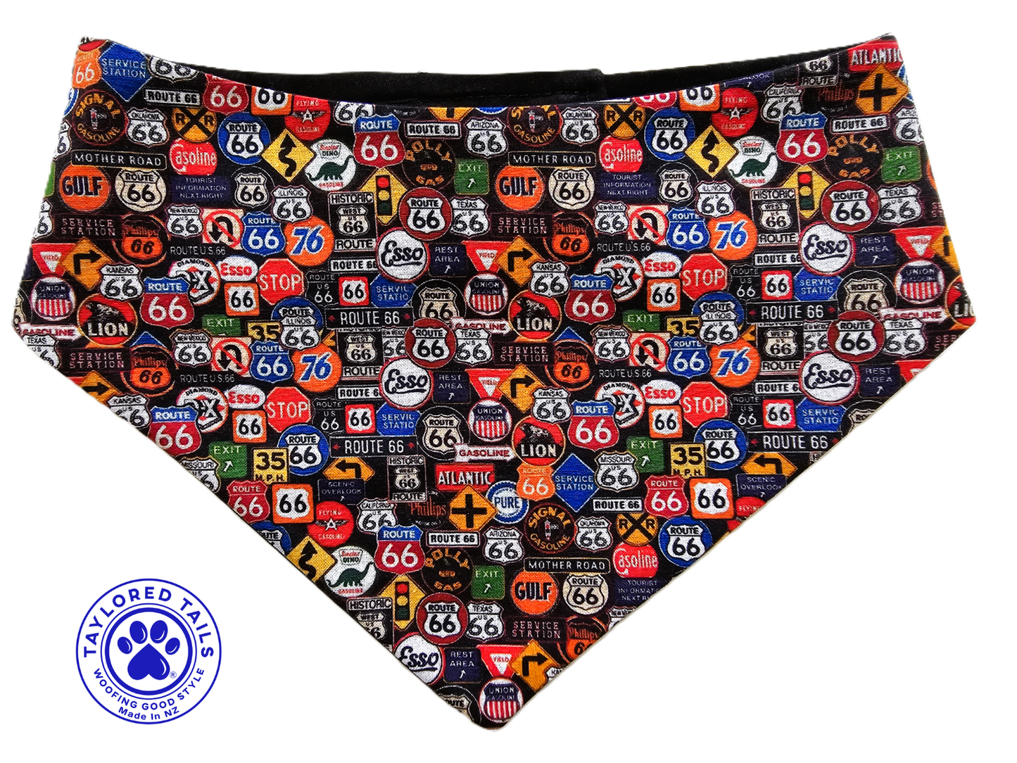USA Road Signs Dog Bandana | NZ Made | 100% Cotton