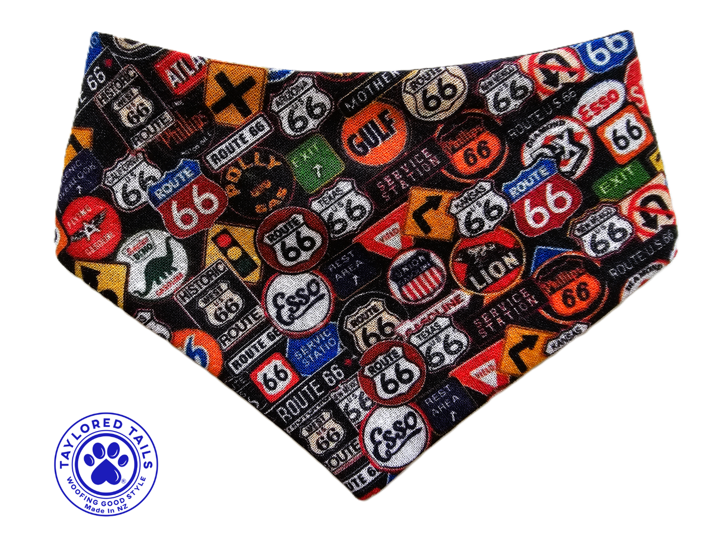 USA Road Signs Dog Bandana | NZ Made | 100% Cotton