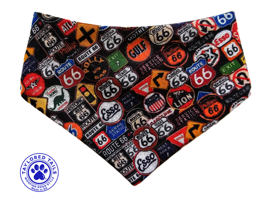 USA Road Signs Dog Bandana | NZ Made | 100% Cotton