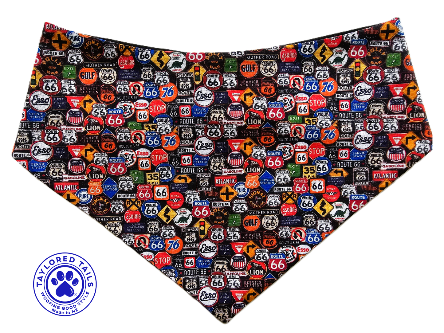 USA Road Signs Dog Bandana | NZ Made | 100% Cotton