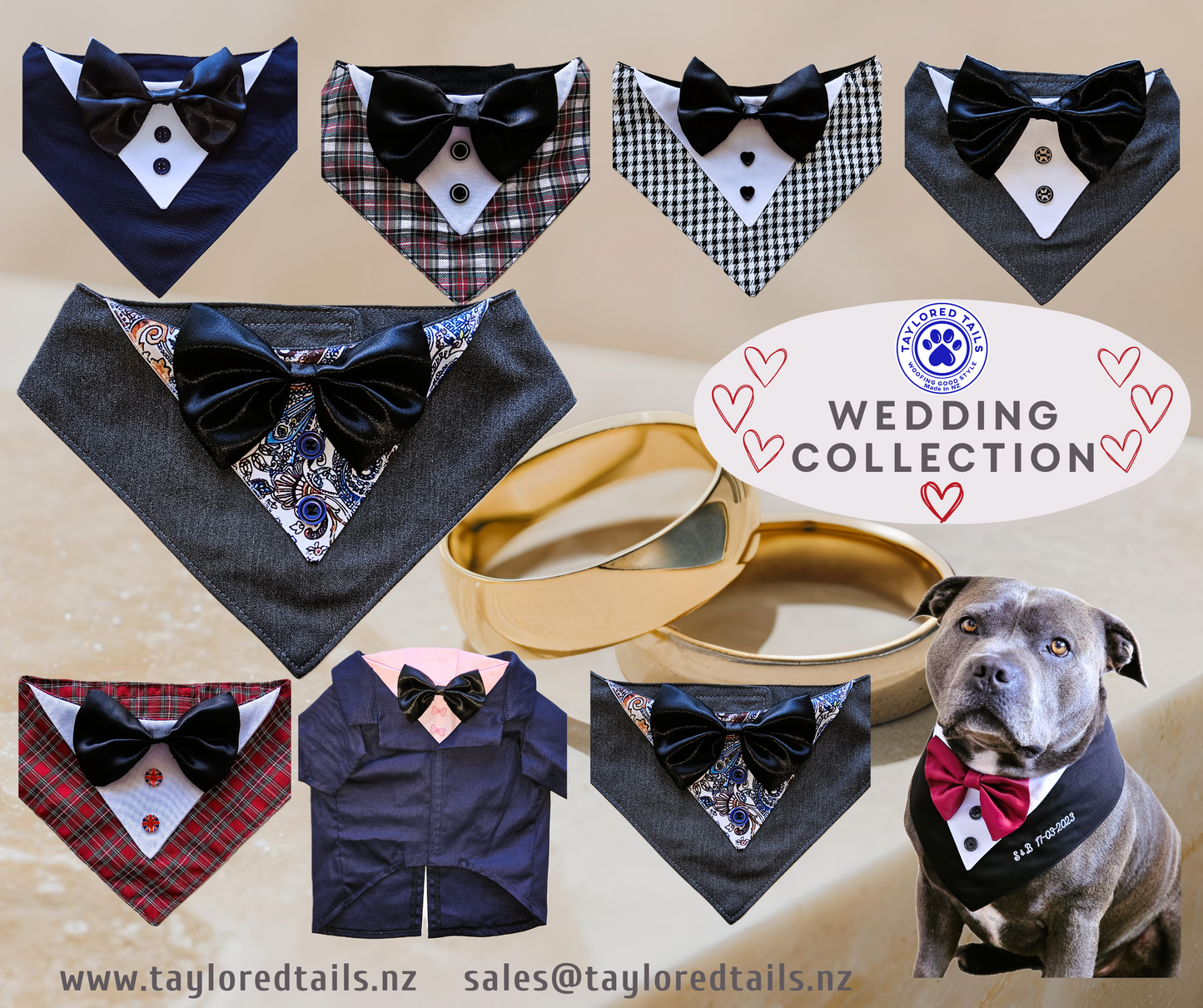 Dog Wedding Tuxedo Bandanas