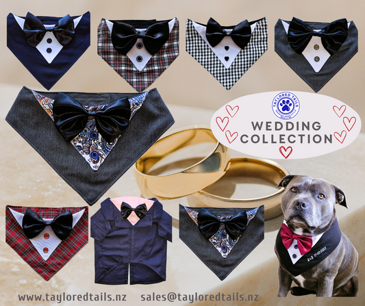 Dog Wedding Tuxedo Bandanas